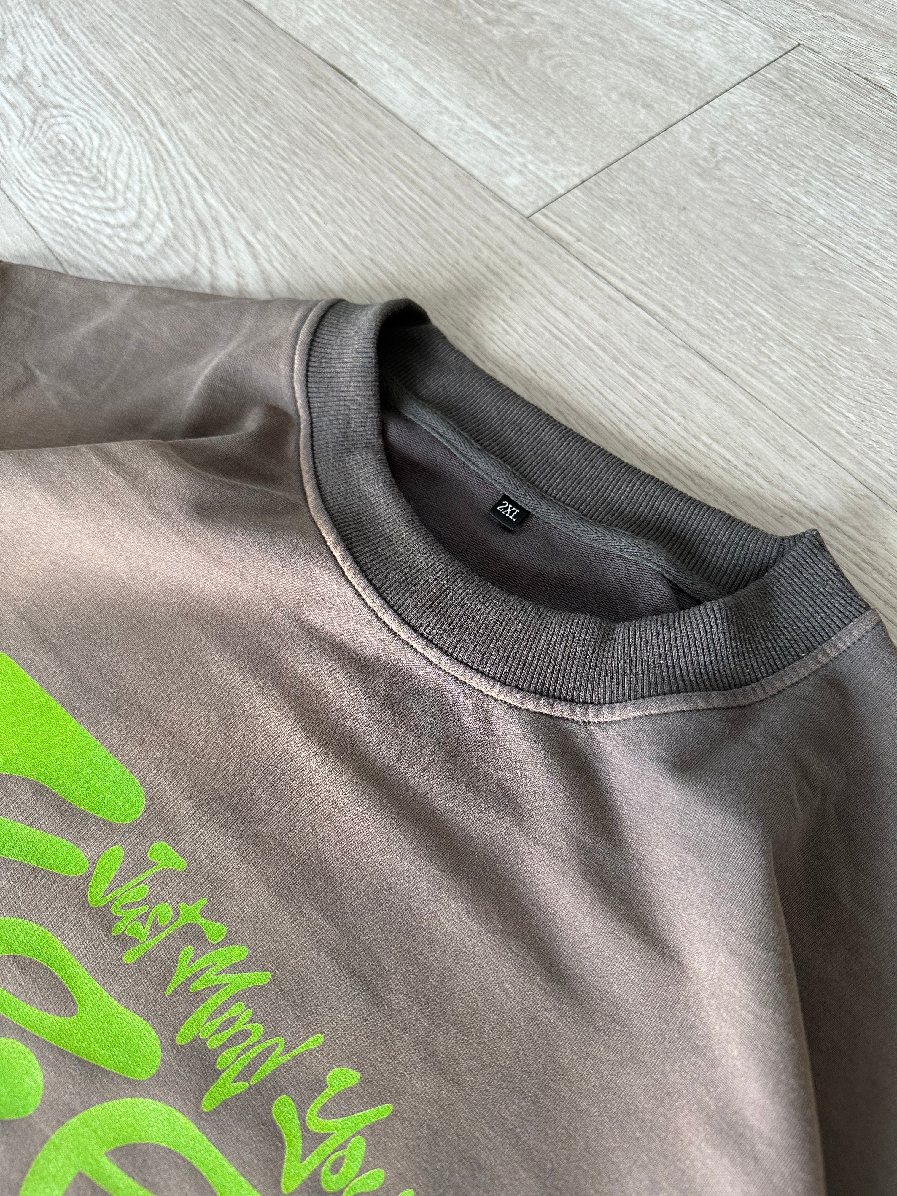 JMYB Lime Green French Terry Long Sleeve Tee