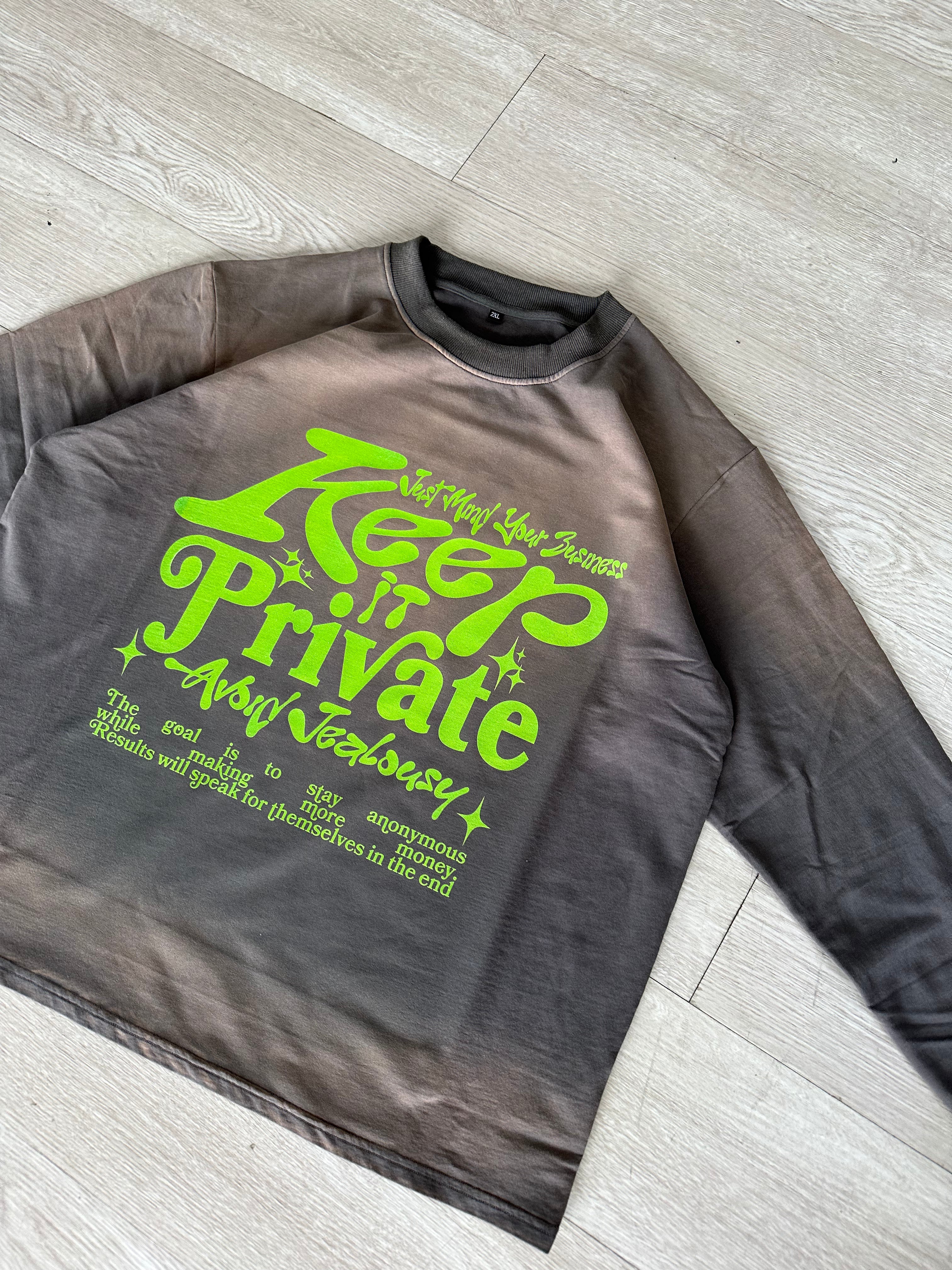 JMYB Lime Green French Terry Long Sleeve Tee