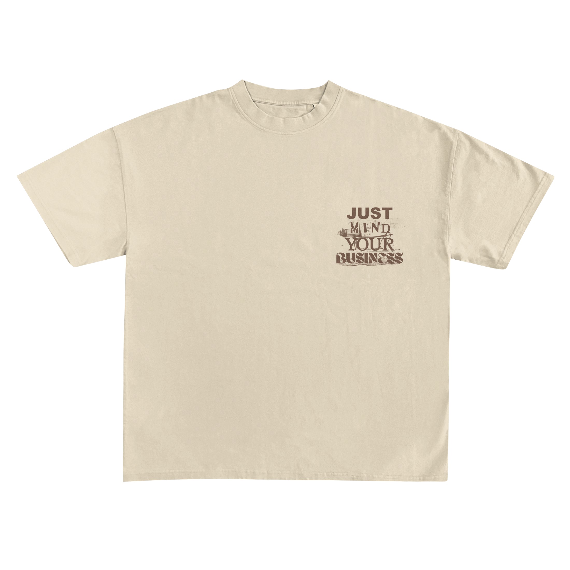 Nude and brown Just Mind Your Business oversized Thought Tee